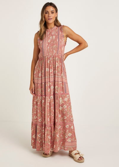 Coral Border Print Maxi Dress Reviews Matalan