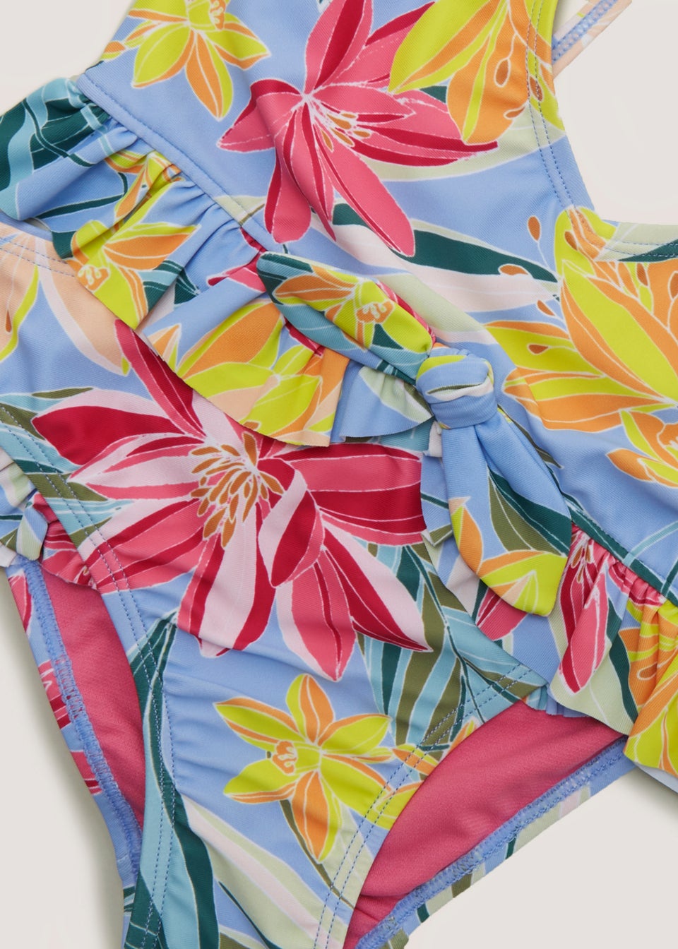 Girls Mini Me Blue Tropical Floral Bikini Set Yrs Matalan