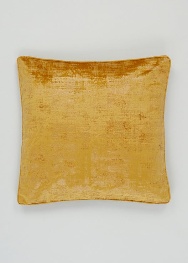 Ochre Velvet Foil Cushion Matalan