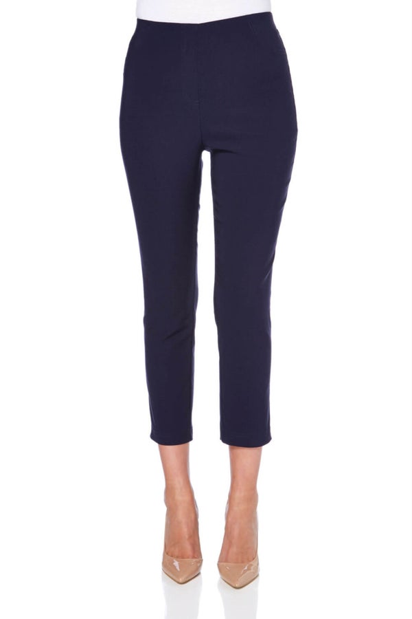Roman Navy 3/4 Length Stretch Elastic Waist Trouser Matalan