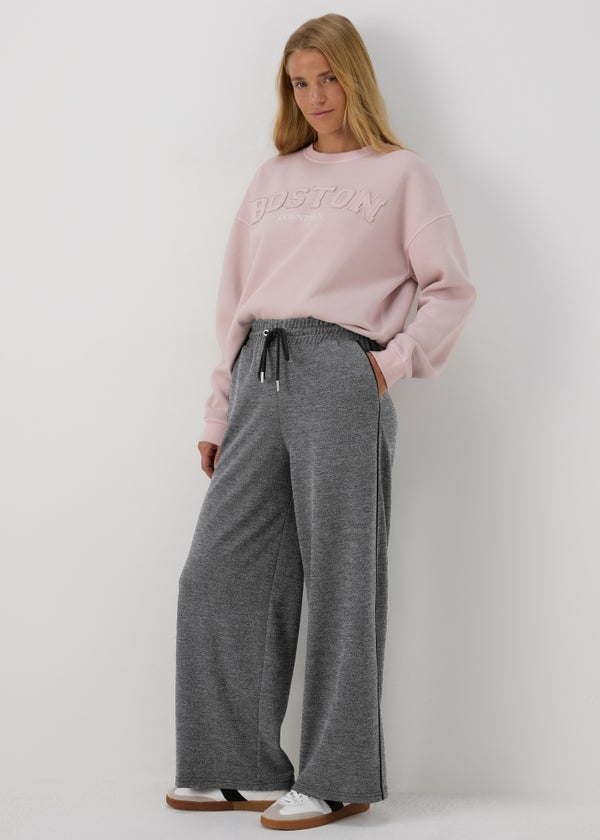Grey Textured Straight Leg Jogging Bottoms Matalan