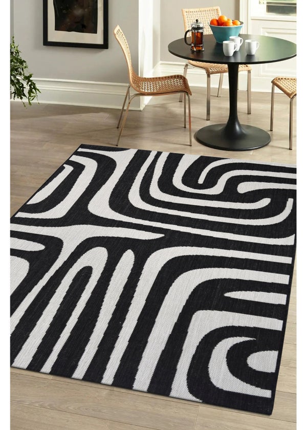 Homemaker Compass Monochrome Zebra Rug - 120 x 170 | Matalan