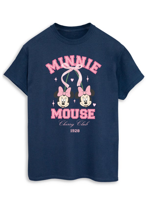 Disney Women Minnie Mouse Cherry Club Boyfriend Fit T-Shirt Matalan