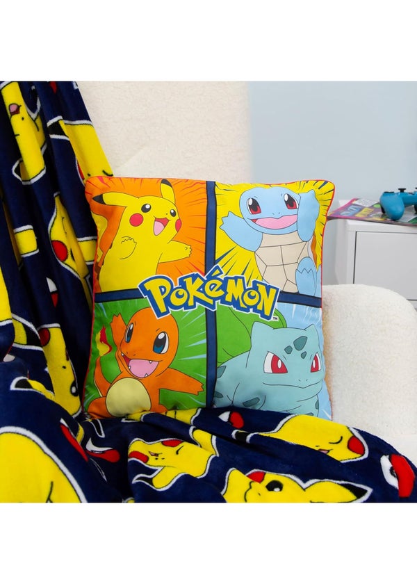 Pokemon Multi Colour Retro Square Cushion (40x40cm) - Matalan