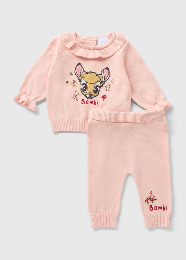 Disney Baby Pink Bambi Knit Jumper Legging Set (Newborn-18mths