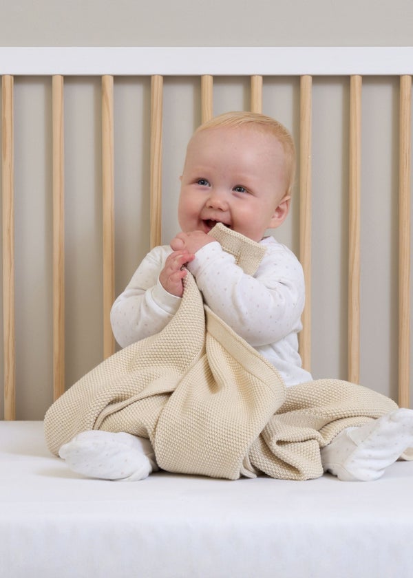 Clair de Lune Organic Cream Knitted Blanket - 70 X 90 | Matalan