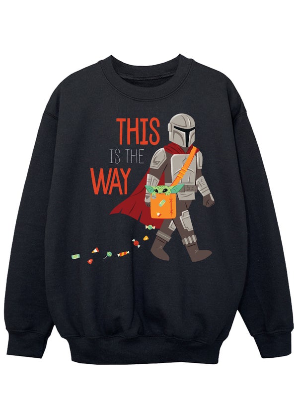 Star Wars Mandalorian This Is The Way Halloween Boys Black Graphic