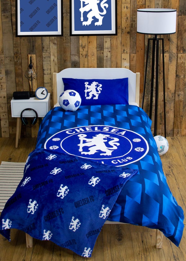 Chelsea FC Blue Geometric Panel Duvet Cover Matalan