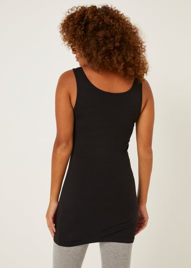 Black Essential Longline Vest Top
