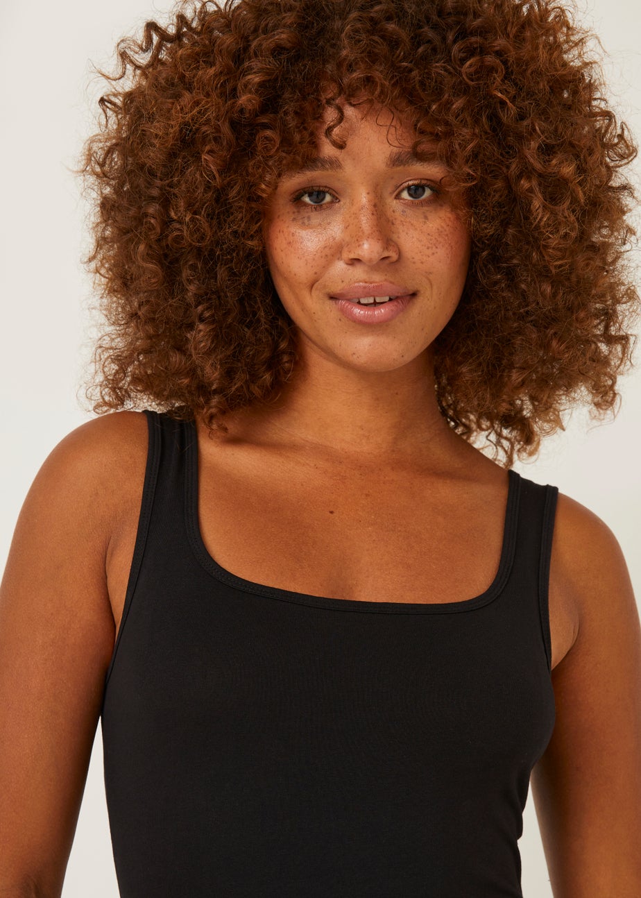 Black Essential Longline Vest Top