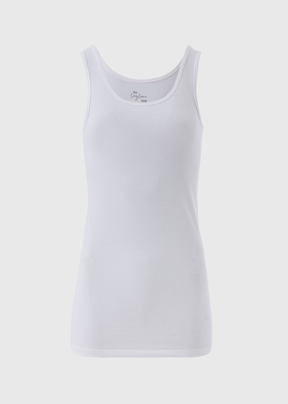 White Essential Longline Vest Top