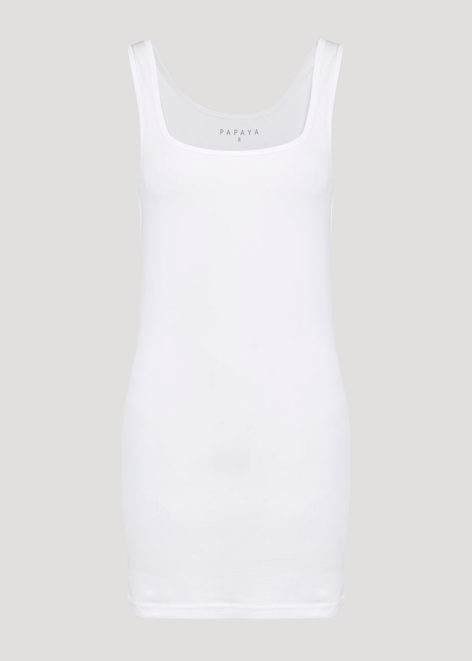 White Essential Longline Vest Top