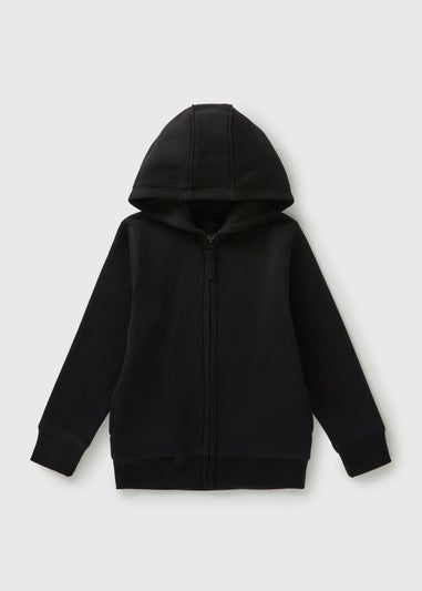 Kids Black Zip Up School Hoodie (3-13yrs)