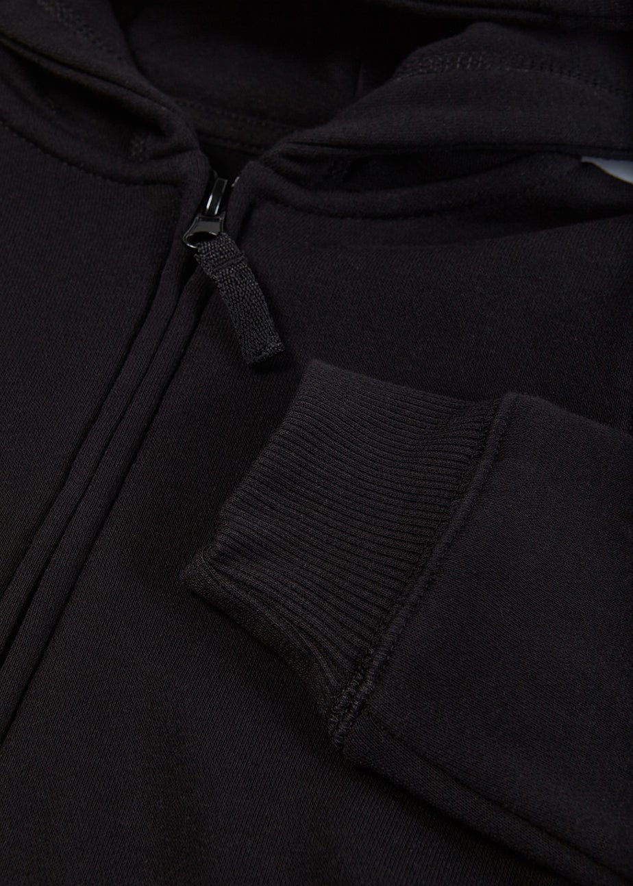 Kids Black Zip Up School Hoodie (3-13yrs)