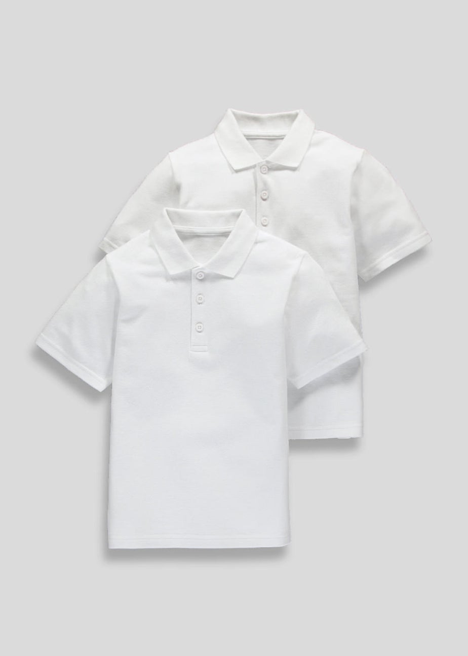 Kids 2 Pack White School Polo Shirts (3-16yrs)