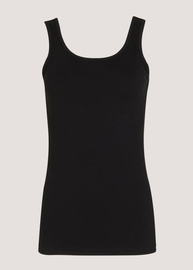 Black Essential Vest Top