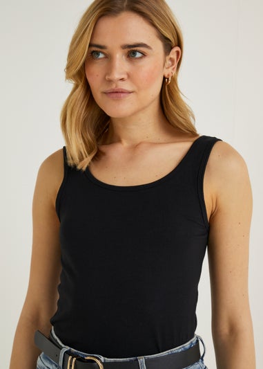 Black Essential Vest Top