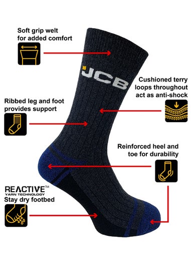 3 Pack JCB Work Socks