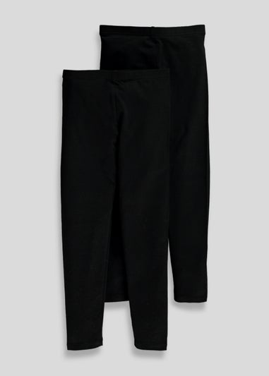 Girls 2 Pack Black Leggings (3-13yrs)
