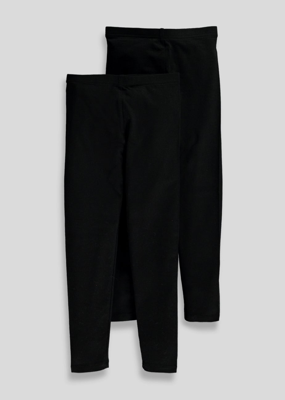 Girls 2 Pack Black Leggings (3-13yrs)