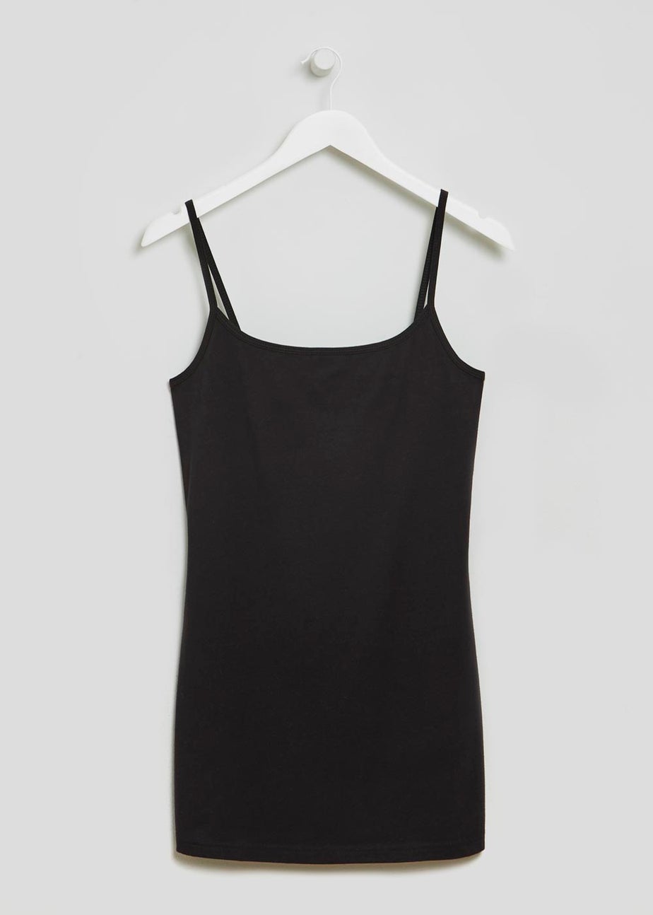 Black Essential Longline Cami Top