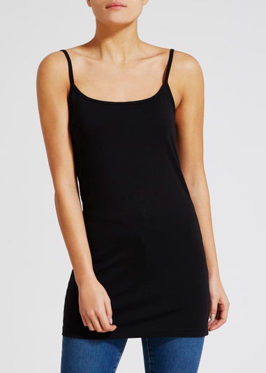 Black Essential Longline Cami Top