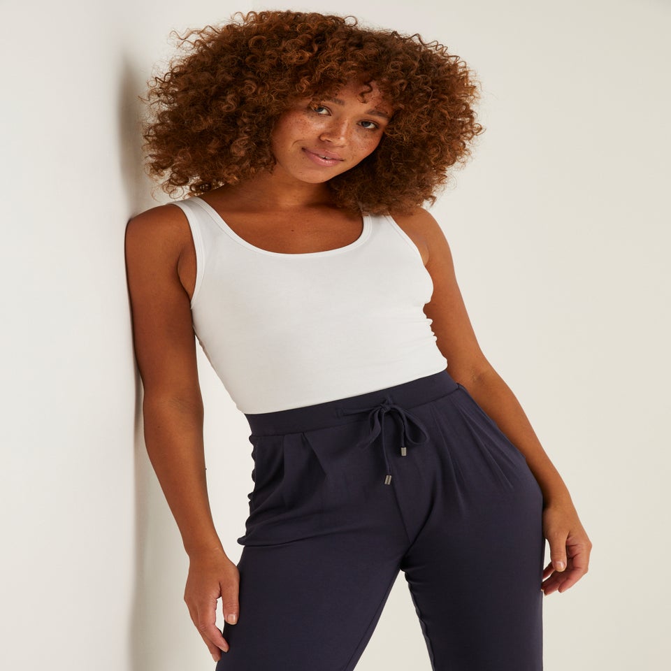 White Jersey Vest Top