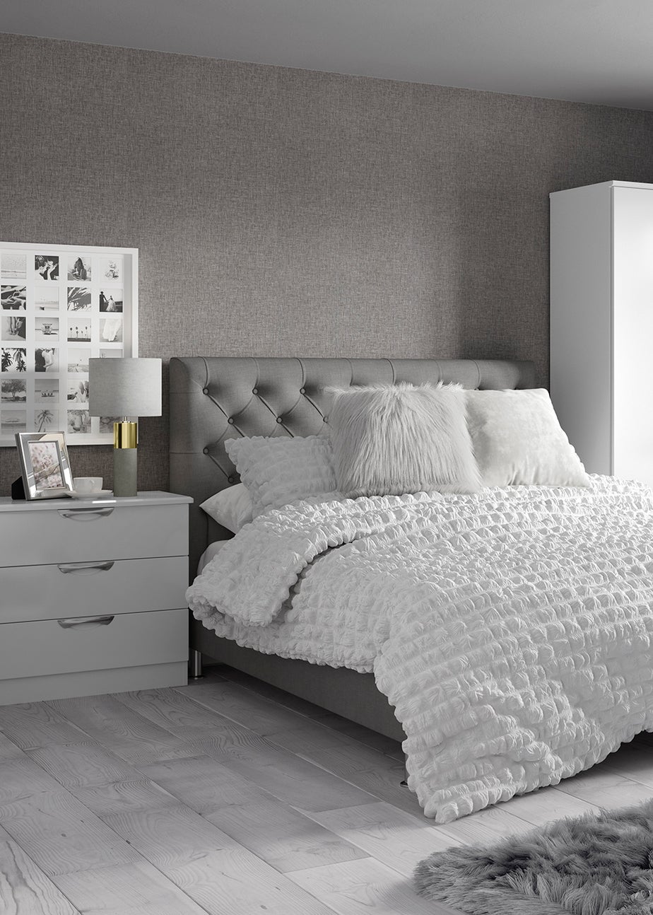 White Cotton Seersucker Duvet Set