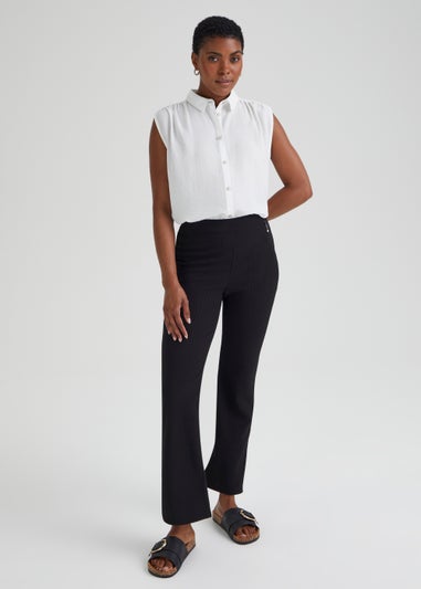 Et Vous Black Ribbed Trousers