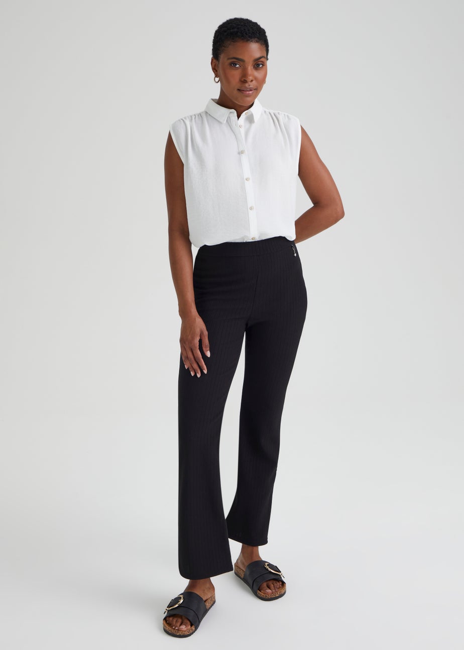 Et Vous Black Ribbed Trousers