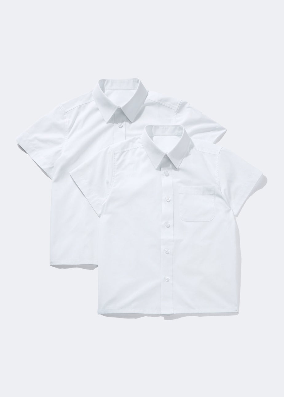 Boys 2 Pack White Short Sleeve School Shirts (4-16yrs)