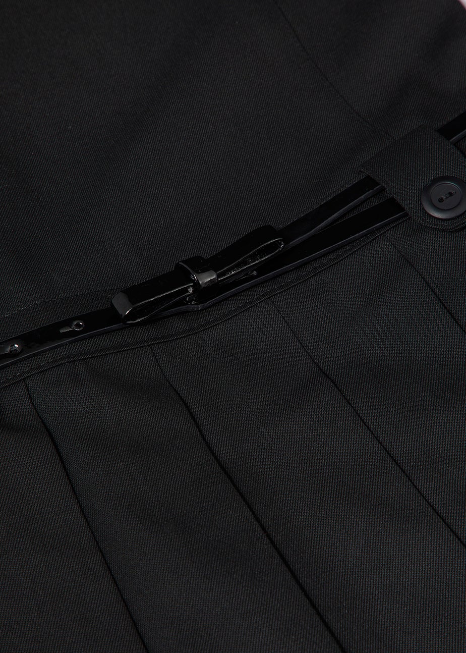 Girls Black Belted Pleated School Pinafore (4-13yrs)