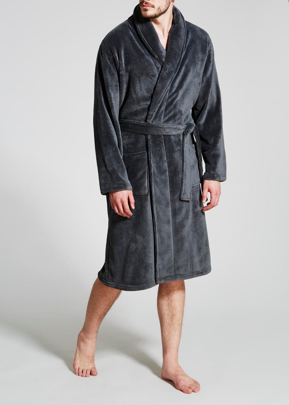 Grey Fleece Dressing Gown