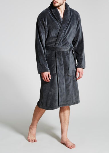 Grey Fleece Dressing Gown