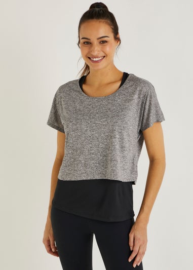 Souluxe Grey 2 in 1 Sports Top