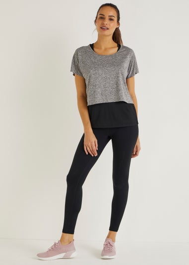 Souluxe Grey 2 in 1 Sports Top