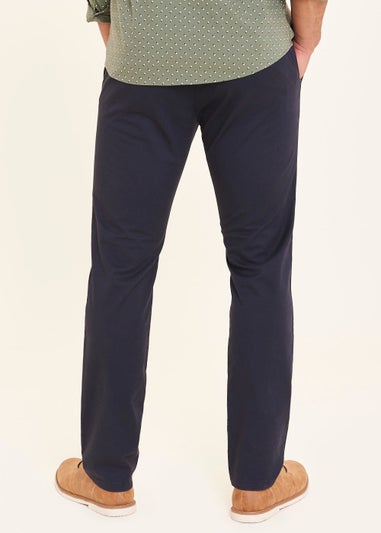 Navy Straight Fit Stretch Chinos