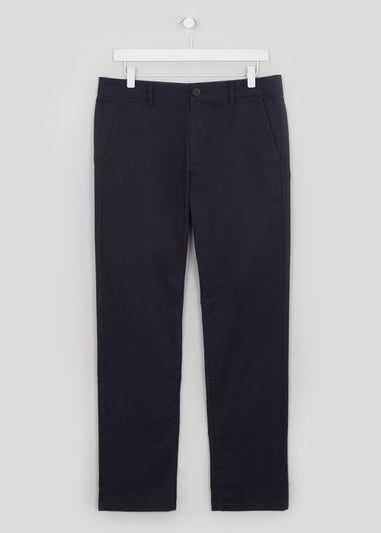 Navy Straight Fit Stretch Chinos