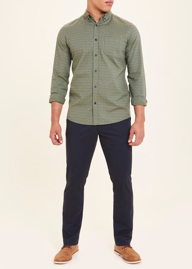 Navy Straight Fit Stretch Chinos