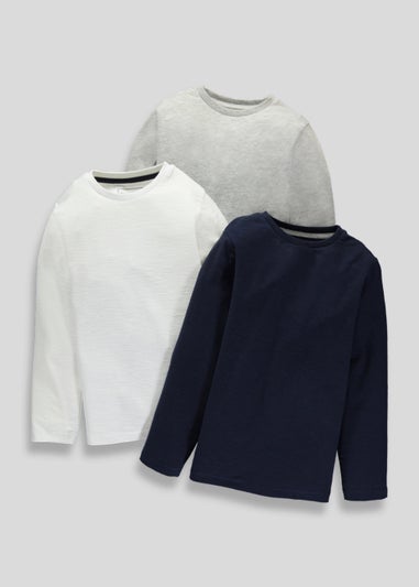Kids 3 Pack Long Sleeve T-Shirts (4-13yrs)