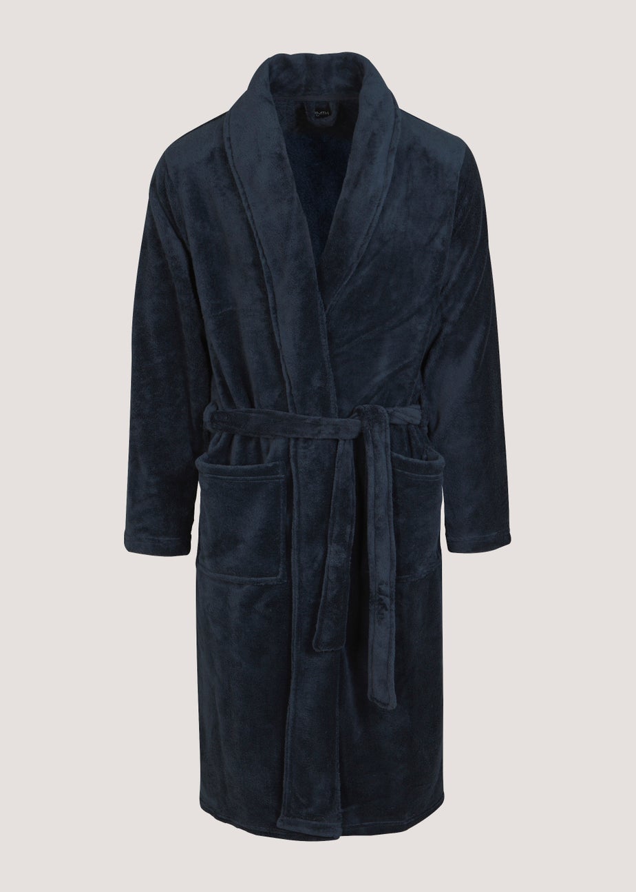 Navy Fleece Dressing Gown