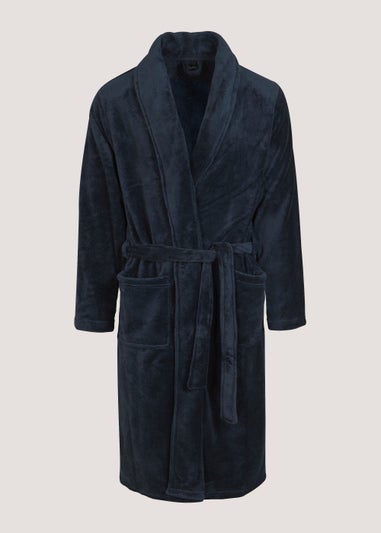 Navy Fleece Dressing Gown