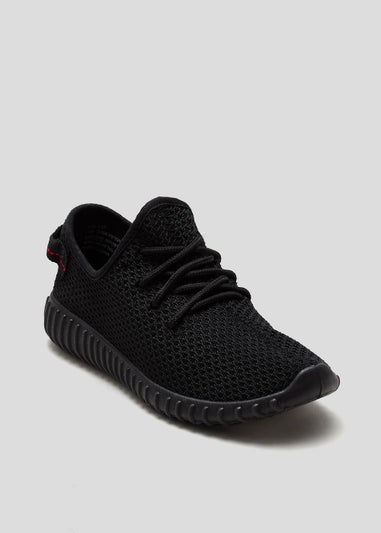 Black Knitted Trainers
