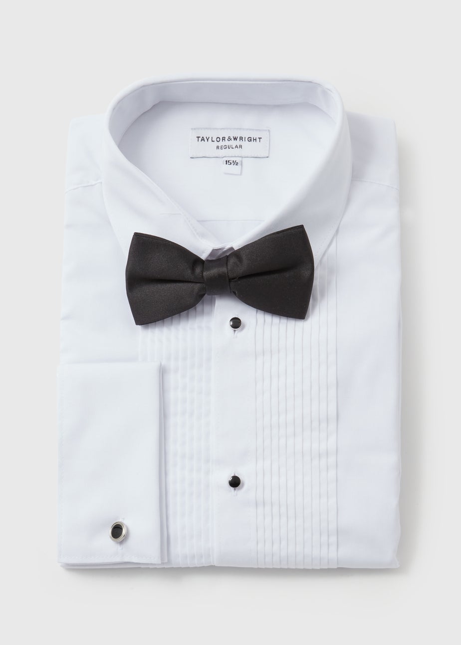 Taylor & Wright White Regular Fit Shirt & Bow Tie Set