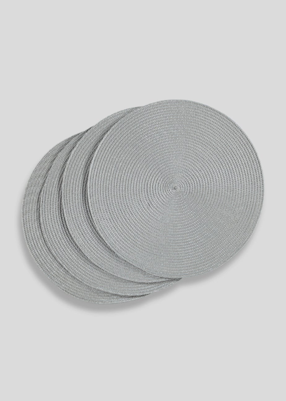 4 Pack Grey Woven Placemats