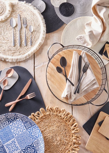 4 Pack Grey Woven Placemats