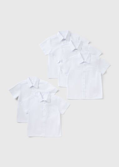 Boys 5 Pack White Short Sleeve School Shirts (4-16yrs)