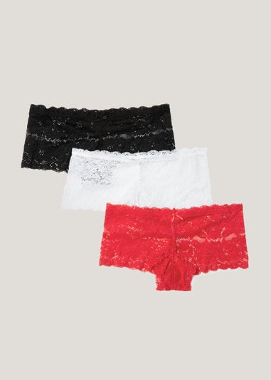 3 Pack Lace French Knickers
