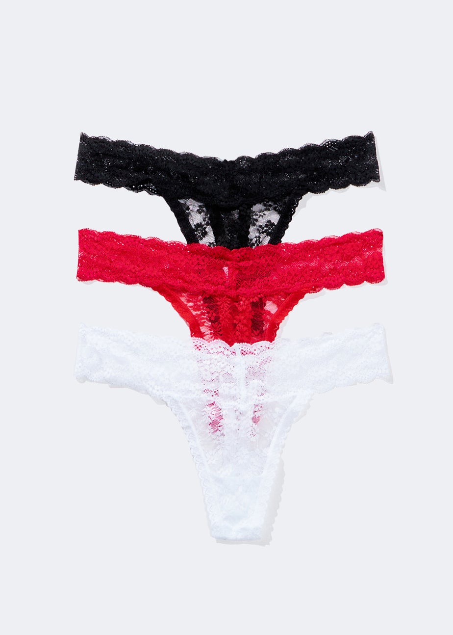 3 Pack Lace Thongs