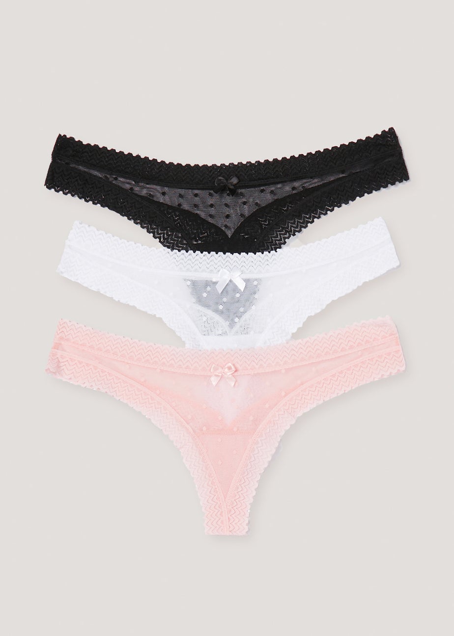 3 Pack Mesh Thongs